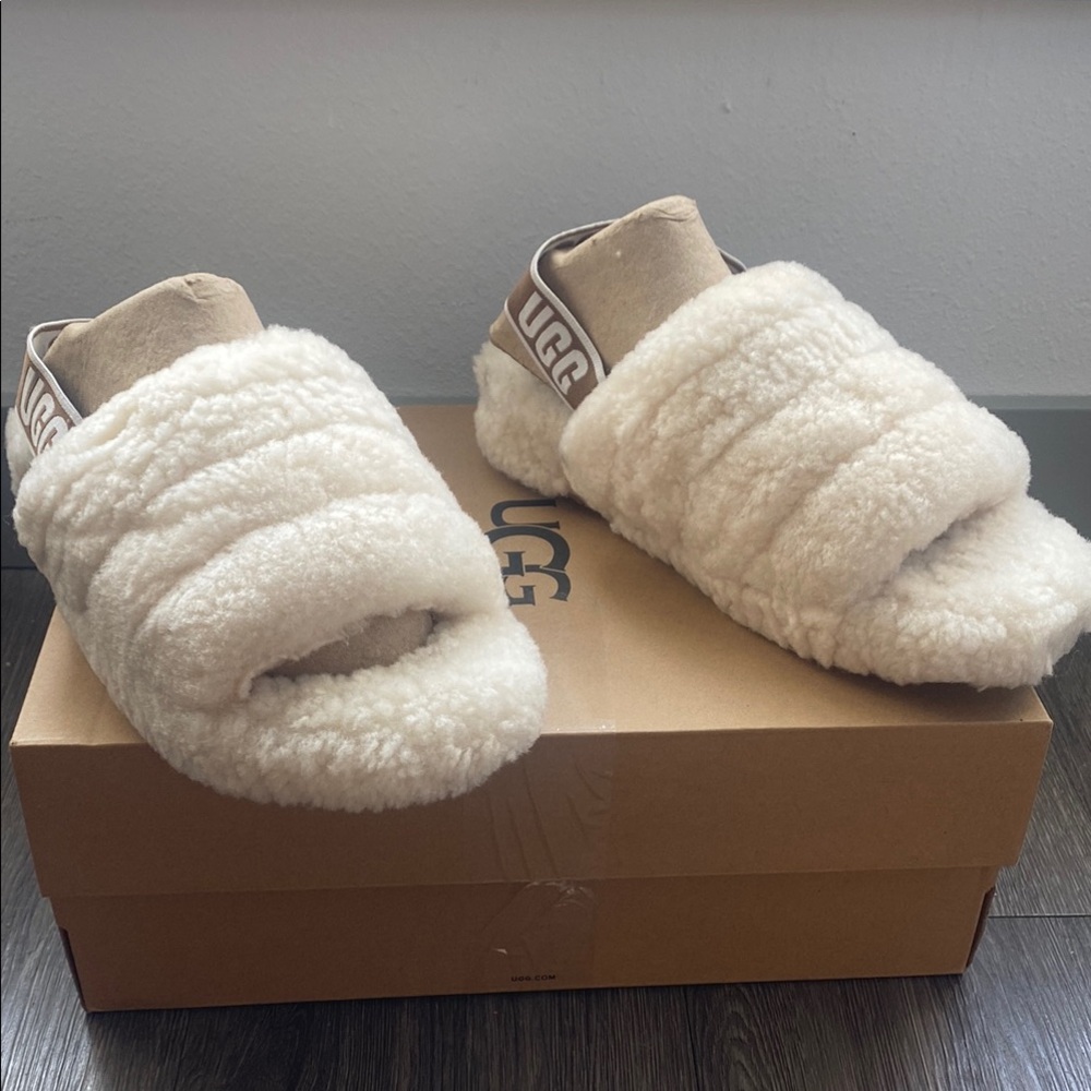 UGG Fluff Yeah Faux Fur Slingback Sandal